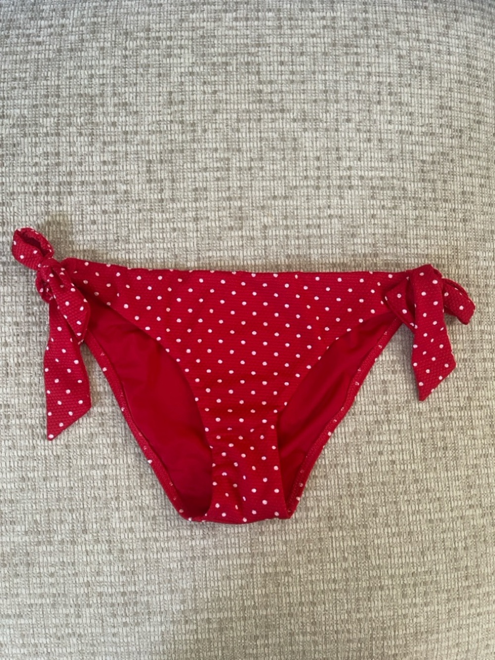 Calzedonia Red Polka Dot Bikini Bottom Medium Tie Side